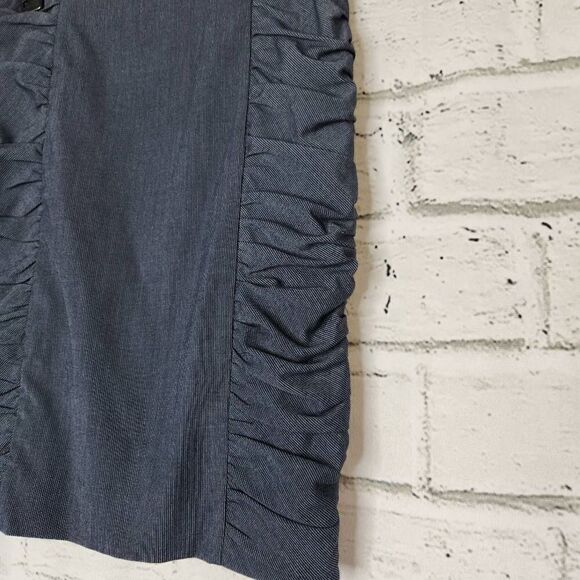 Cartonnier Anthropologie Womens Pencil Midi Skirt Ruched Gray Lined Stretch Sz 4 - Picture 4 of 11